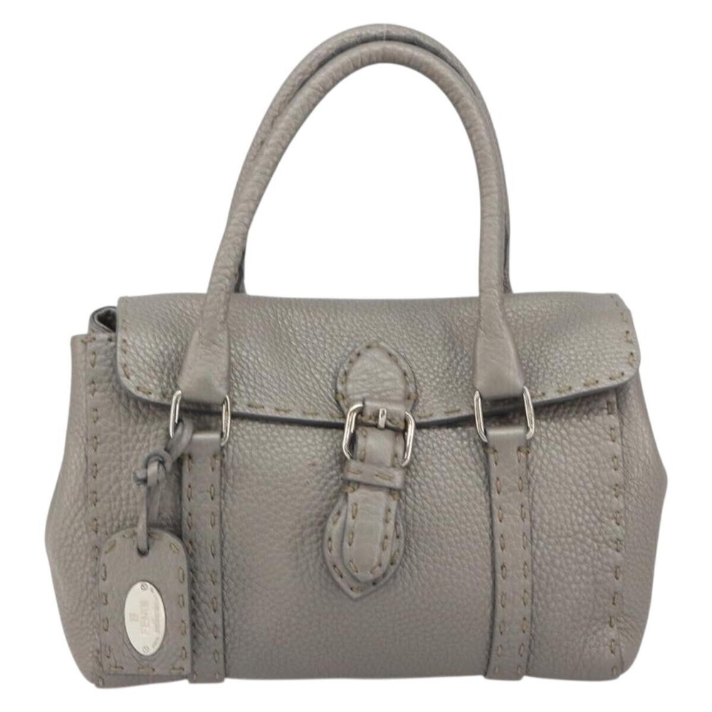 Fendi Selleria Linda Satchel Pebbled Leather Mini